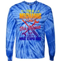 Funny Mechanic Dad Car Auto Diesel Automobile Garage Cool Gift Tie-Dye Long Sleeve Shirt