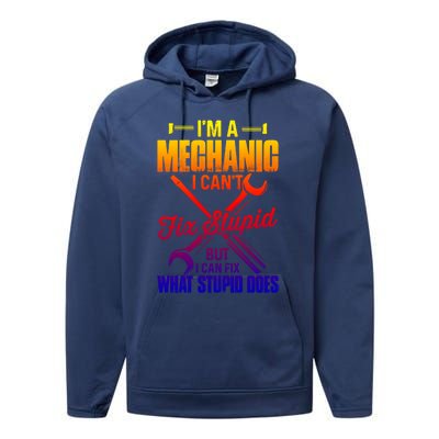 Funny Mechanic Dad Car Auto Diesel Automobile Garage Cool Gift Performance Fleece Hoodie