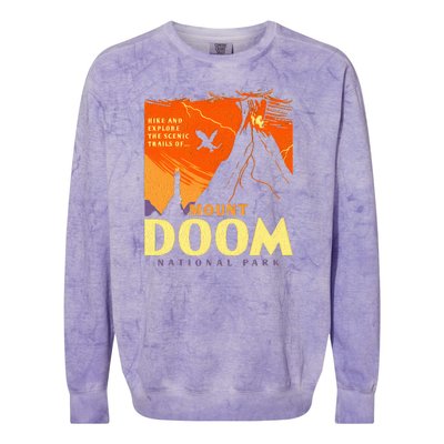 Funny Mount Doom National Park Classic Vintage Hiking Colorblast Crewneck Sweatshirt