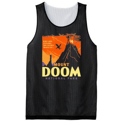 Funny Mount Doom National Park Classic Vintage Hiking Mesh Reversible Basketball Jersey Tank