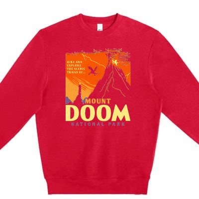 Funny Mount Doom National Park Classic Vintage Hiking Premium Crewneck Sweatshirt