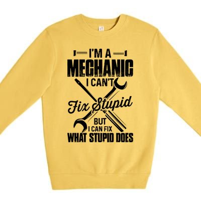 Funny Mechanic Dad Car Auto Diesel Automobile Garage Gift Premium Crewneck Sweatshirt