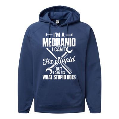 Funny Mechanic Dad Car Auto Diesel Automobile Garage Gift Performance Fleece Hoodie