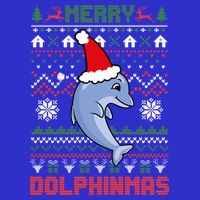 Funny Merry Dolphintmas Ugly Christmas Sweater Dolphin Santa Gift Zip Tote Bag
