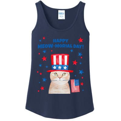 Funny Memorial Day Cat MEOWMorial Day Ladies Essential Tank