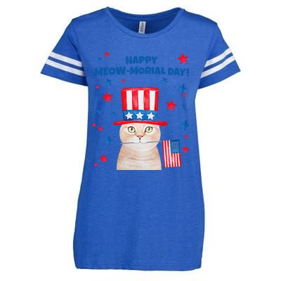 Funny Memorial Day Cat MEOWMorial Day Enza Ladies Jersey Football T-Shirt