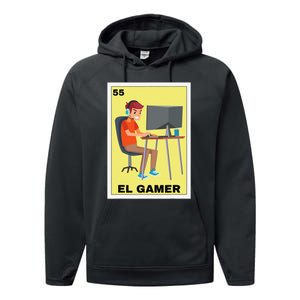 Funny Mexican Design for Gamers El Gamer Performance Fleece Hoodie