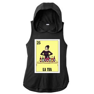 Funny Mexican Design For Aunt La Tia Ladies PosiCharge Tri-Blend Wicking Draft Hoodie Tank