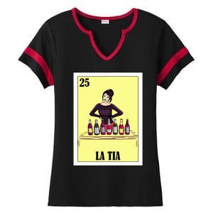 Funny Mexican Design For Aunt La Tia Ladies Halftime Notch Neck Tee