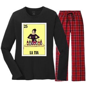 Funny Mexican Design For Aunt La Tia Women's Long Sleeve Flannel Pajama Set 