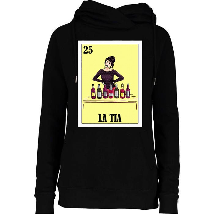 Funny Mexican Design For Aunt La Tia Womens Funnel Neck Pullover Hood