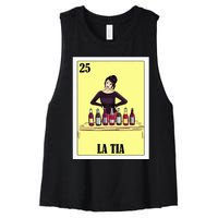 Funny Mexican Design For Aunt La Tia Women's Racerback Cropped Tank