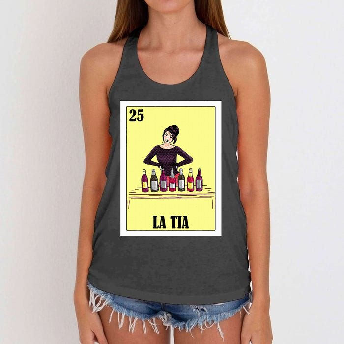 Funny Mexican Design For Aunt La Tia Women's Knotted Racerback Tank