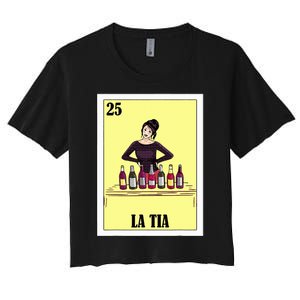 Funny Mexican Design For Aunt La Tia Women's Crop Top Tee