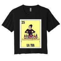 Funny Mexican Design For Aunt La Tia Women's Crop Top Tee