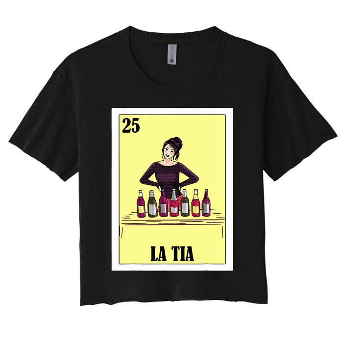 Funny Mexican Design For Aunt La Tia Women's Crop Top Tee