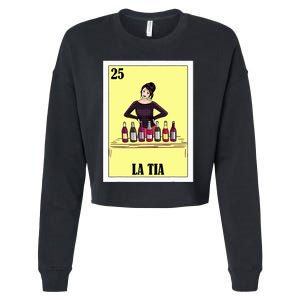 Funny Mexican Design For Aunt La Tia Cropped Pullover Crew