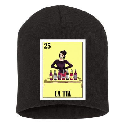 Funny Mexican Design For Aunt La Tia Short Acrylic Beanie