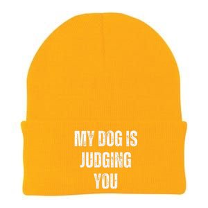 Funny My Dog Is Judging You Funny Dog Lover Knit Cap Winter Beanie