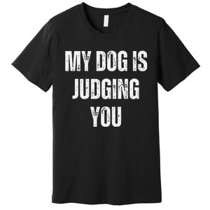 Funny My Dog Is Judging You Funny Dog Lover Premium T-Shirt