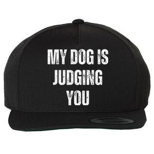 Funny My Dog Is Judging You Funny Dog Lover Wool Snapback Cap