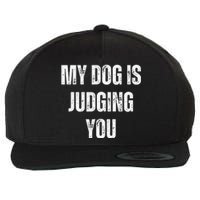 Funny My Dog Is Judging You Funny Dog Lover Wool Snapback Cap