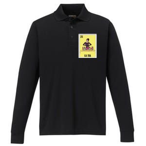 Funny Mexican Design For Aunt La Tia Performance Long Sleeve Polo