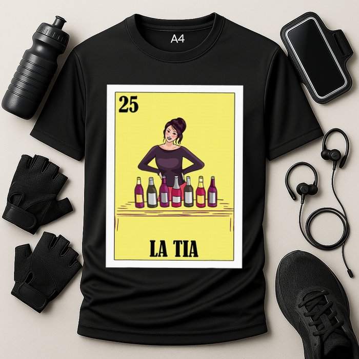 Funny Mexican Design For Aunt La Tia Cooling Performance Crew T-Shirt
