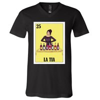 Funny Mexican Design For Aunt La Tia V-Neck T-Shirt