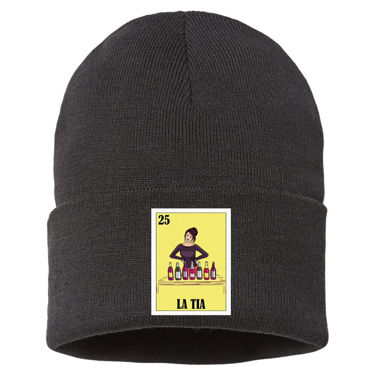 Funny Mexican Design For Aunt La Tia Sustainable Knit Beanie