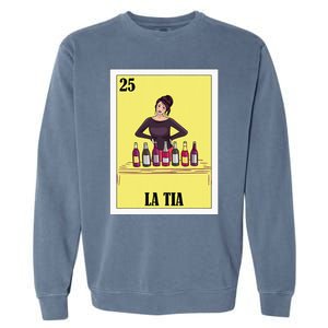 Funny Mexican Design For Aunt La Tia Garment-Dyed Sweatshirt