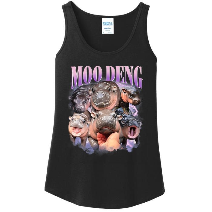 Funny Moo Deng Baby Pygmy Hippo Cute Zoo For Family Ladies Essential Tank