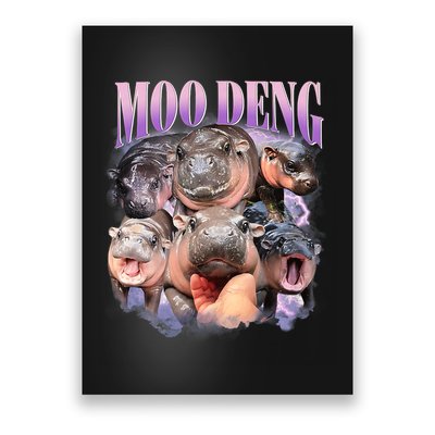 Funny Moo Deng Baby Pygmy Hippo Cute Zoo For Family Poster