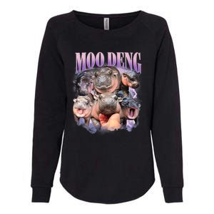 Funny Moo Deng Baby Pygmy Hippo Cute Zoo For Family Womens California Wash Sweatshirt