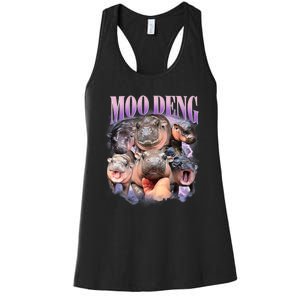 Funny Moo Deng Baby Pygmy Hippo Cute Zoo For Family Women's Racerback Tank