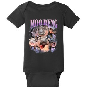 Funny Moo Deng Baby Pygmy Hippo Cute Zoo For Family Baby Bodysuit