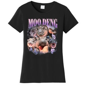 Funny Moo Deng Baby Pygmy Hippo Cute Zoo For Family Women's T-Shirt