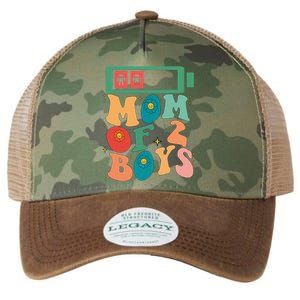 Funny Mothers Day Mom of 2Boys Outfit From Son Groovy Legacy Tie Dye Trucker Hat