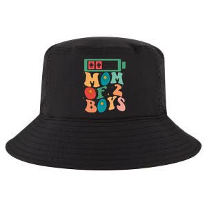 Funny Mothers Day Mom of 2Boys Outfit From Son Groovy Cool Comfort Performance Bucket Hat