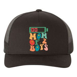 Funny Mothers Day Mom of 2Boys Outfit From Son Groovy Yupoong Adult 5-Panel Trucker Hat