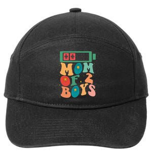 Funny Mothers Day Mom of 2Boys Outfit From Son Groovy 7-Panel Snapback Hat