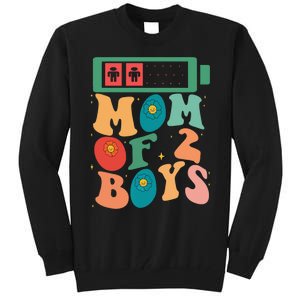 Funny Mothers Day Mom of 2Boys Outfit From Son Groovy Tall Sweatshirt