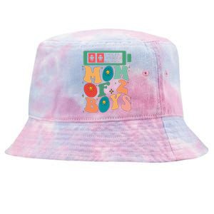 Funny Mothers Day Mom of 2Boys Outfit From Son Groovy Tie-Dyed Bucket Hat