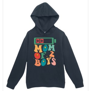 Funny Mothers Day Mom of 2Boys Outfit From Son Groovy Urban Pullover Hoodie