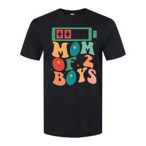 Funny Mothers Day Mom of 2Boys Outfit From Son Groovy Softstyle CVC T-Shirt