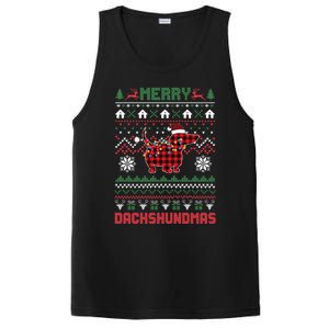 Funny Merry Dachshundmas Ugly Christmas Dachshund PosiCharge Competitor Tank