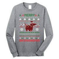 Funny Merry Dachshundmas Ugly Christmas Dachshund Long Sleeve Shirt