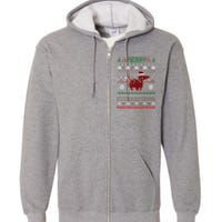 Funny Merry Dachshundmas Ugly Christmas Dachshund Full Zip Hoodie