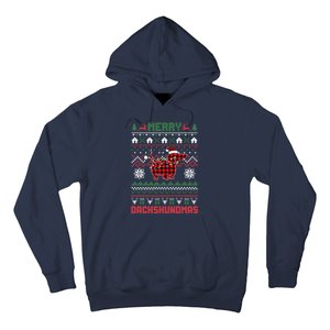 Funny Merry Dachshundmas Ugly Christmas Dachshund Hoodie