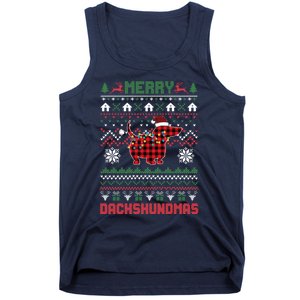 Funny Merry Dachshundmas Ugly Christmas Dachshund Tank Top